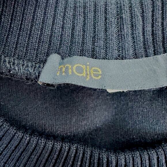 Maje Timba Embroidered Dream Tomorrow Sweatshirt Black White - Picture 7 of 8